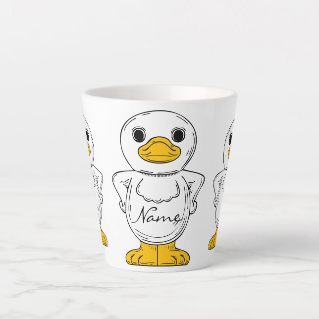 Tasse Latte Petit canard blanc debout Thunder_Cove (Devant)