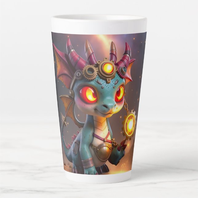 Tasse Latte Petit Dragon, Grande Énergie – L'Ember Clockling (Devant)