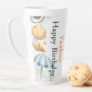 Tasse Latte Petit explorateur côtier 4e anniversaire pour garç