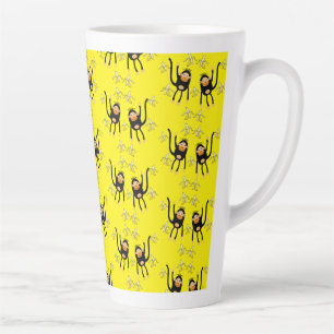 Tasse Latte Petit Singe Et Bananes
