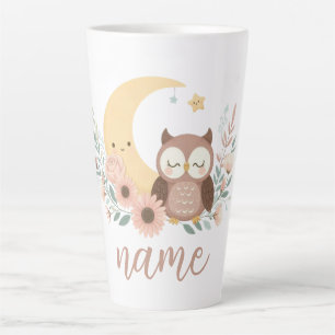 Tasse Latte Petite chouette avec lune