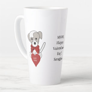 Tasse Latte Petite Mère Saint-Valentin Puppy Cœur Latte Latte