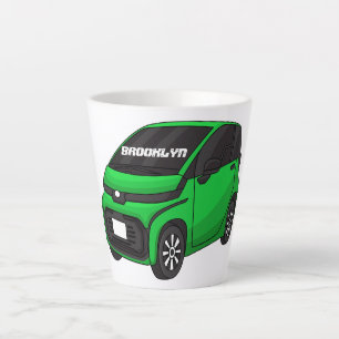 Tasse Latte Petite voiture verte de taille micro