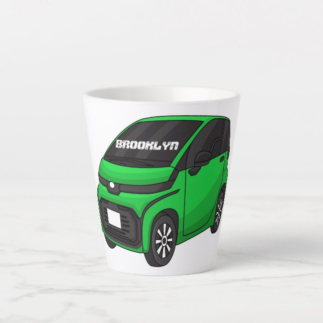 Tasse Latte Petite voiture verte de taille micro (Devant)