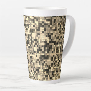 Tasse Latte Petits carrés ou carreaux bleus, beige ou kaki