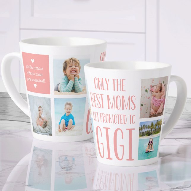 Tasse Latte Petits-enfants Gigi Photo et nom (Créateur téléchargé)
