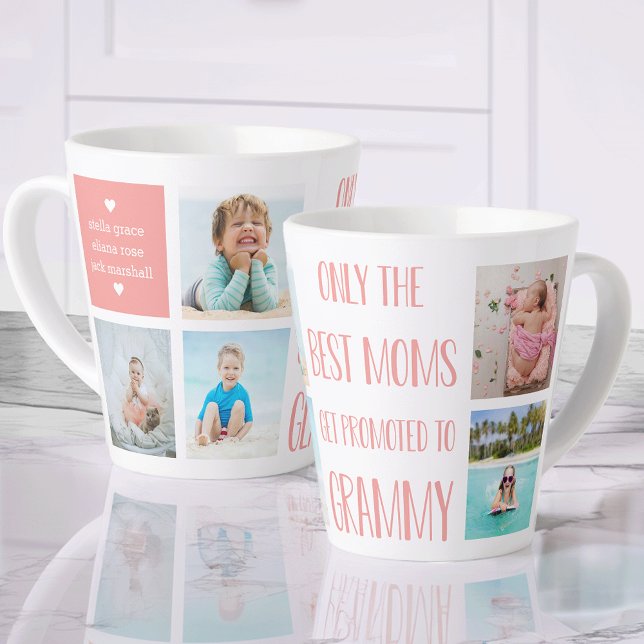 Tasse Latte Petits-enfants Grammy Photo et nom (Créateur téléchargé)