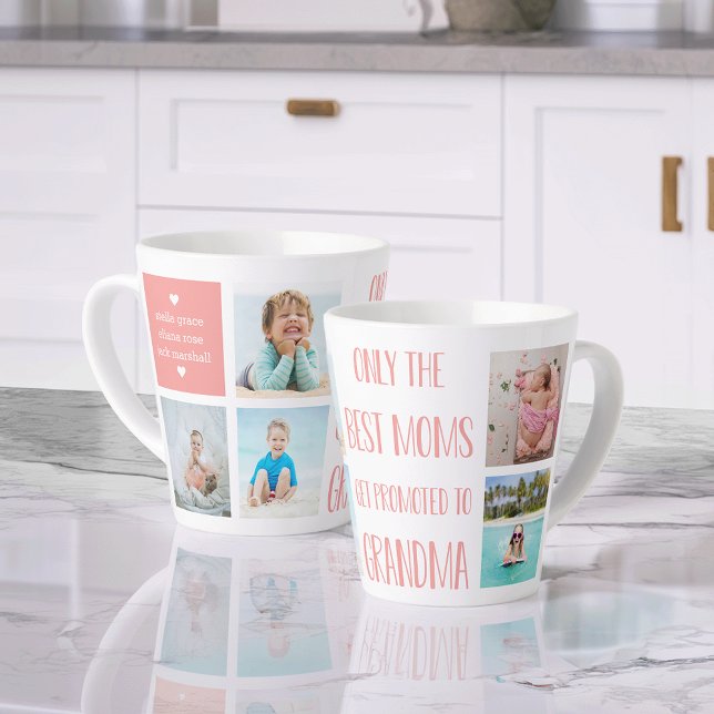 Tasse Latte Petits-enfants grand-mère Photo et nom (Créateur téléchargé)