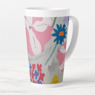 Tasse Latte Pétunias et fleurs d'été