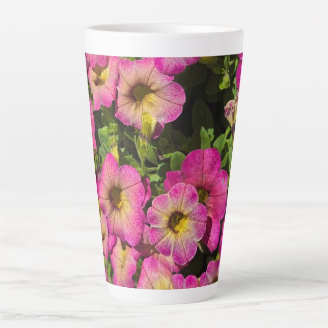 Tasse Latte Pétunias roses (Devant)