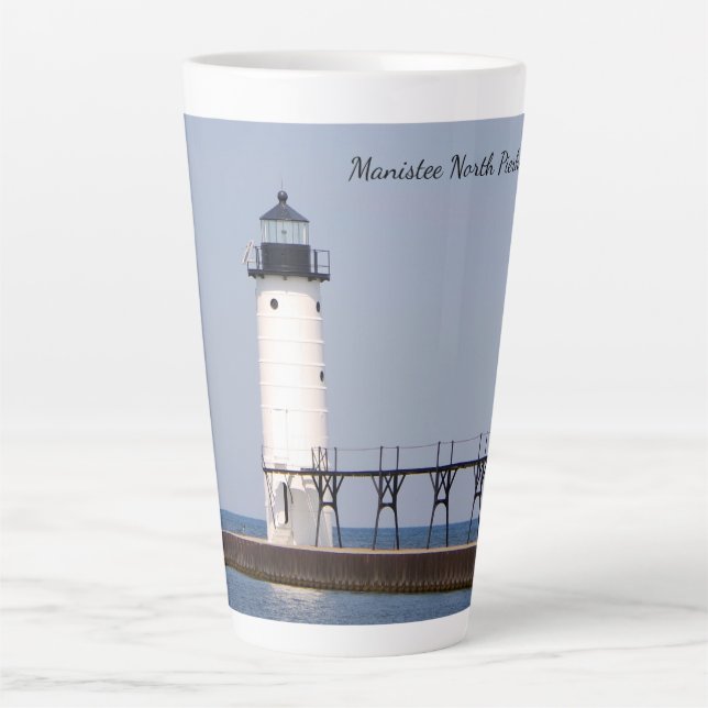 Tasse Latte Phare de Manistee North Pierhead (Devant)