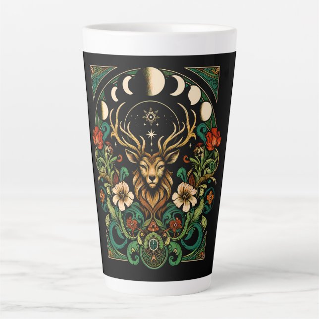 Tasse Latte Phénomène Mystic Pagan et phase Lune (Devant)