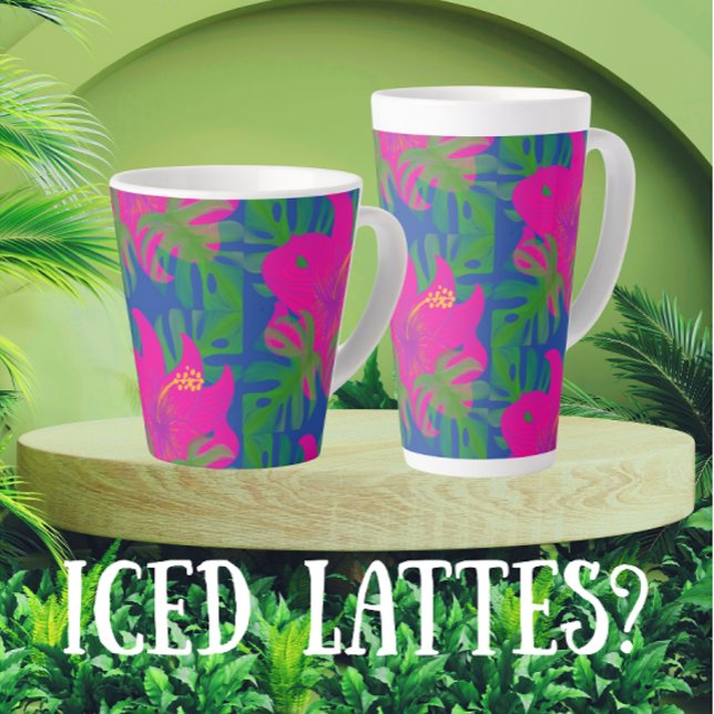 Tasse Latte Philodendron Hibiscus Tropical Tropical  (Maybe made with coconut milk?)