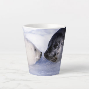 Tasse Latte Phoque de Groenland mère avec son petit
