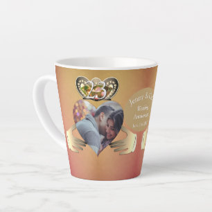 Tasse Latte Photo 23e anniversaire du Mariage Topaz Claddagh L