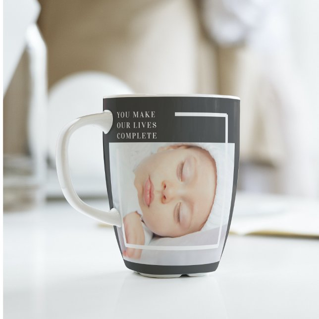 Tasse Latte Photo bébé mignonne moderne | Citation de beauté (Créateur téléchargé)