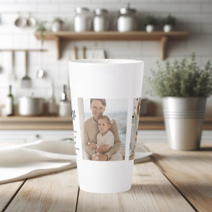 Tasse Latte Photo Collage Moderne Avec Père Meilleur Devis Cad