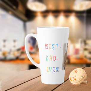 Tasse Latte Photo Collage moderne Colorful Meilleur Papa Jamai
