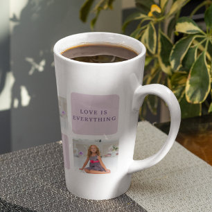 Tasse Latte Photo Collage moderne Joyeux jour des mères violet