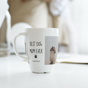Tasse Latte Photo Collage moderne Meilleur Chien Maman Jamais