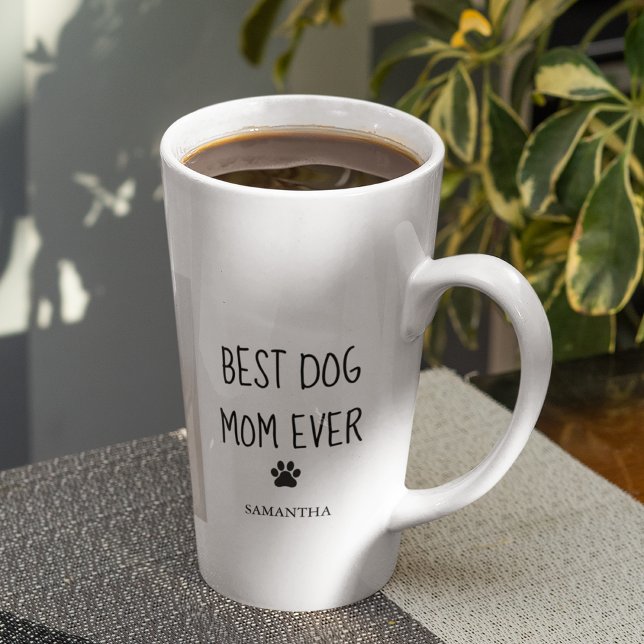 Tasse Latte Photo Collage moderne Meilleur Chien Maman Jamais (Créateur téléchargé)