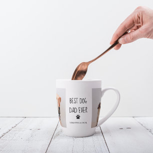 Tasse Latte Photo Collage moderne Meilleur Papa Chien Jamais