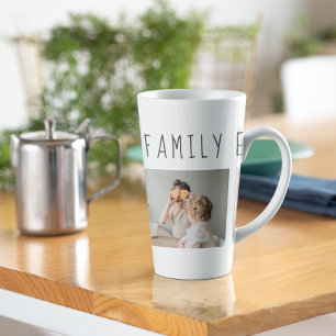 Tasse Latte Photo Collage Moderne & Meilleure Famille Jamais M