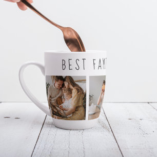 Tasse Latte Photo Collage Moderne & Meilleure Famille Jamais M