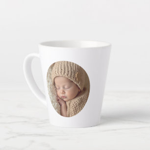 Tasse Latte Photo de bébé minimaliste avec texte Cadeau pers
