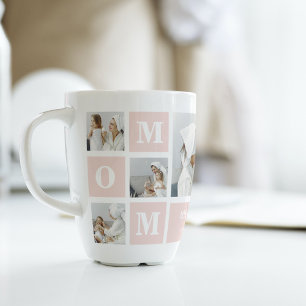 Tasse Latte Photo de collection moderne Best Mom Ever Pink Cad
