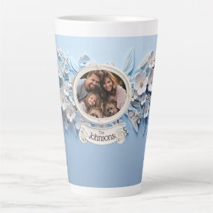 Tasse Latte Photo de famille en porcelaine blanche