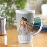 Tasse Latte Photo de famille Pastel Pink Love<br><div class="desc">Modern Red Love Famille cadeau photo</div>