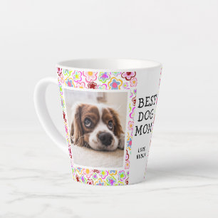 Tasse Latte Photo de la Motif de la Fleur de Best Dog Mom