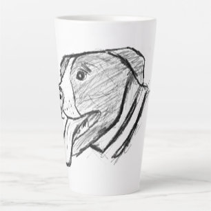 Tasse Latte photo de pitbull dessiné à la main amateur de chie
