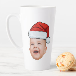 Tasse Latte Photo de visage de bébé personnalisé Noël du Père