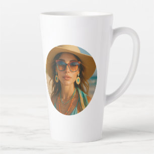 Tasse Latte Photo personnalisé Rétro Bahamas Plage Tropicale