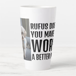 Tasse Latte Photo personnalisée Faites du monde un endroit mei