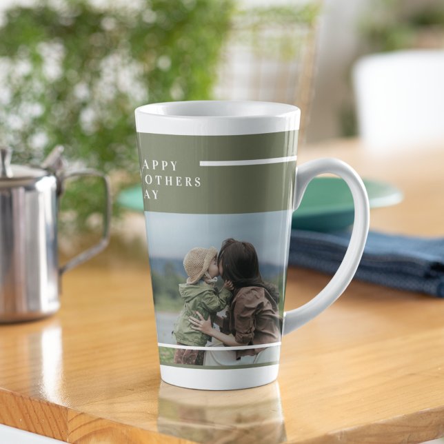 Tasse Latte Photo personnalisée Fête des mères Cadeau (Créateur téléchargé)