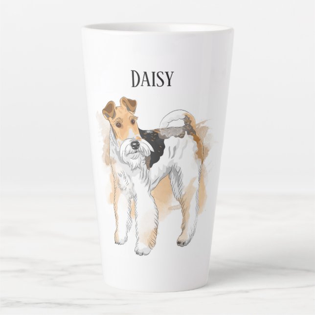 Tasse Latte Photo personnalisée Fil Fox Terrier (Devant)