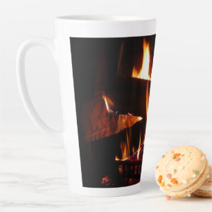 Tasse Latte Photographie de scène hivernale chaleureuse de che