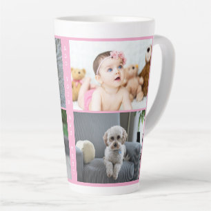 Tasse Latte Photos et texte personnalisés