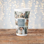 Tasse Latte Photos Multi Holiday | Merry Christmas |<br><div class="desc">Collage Photos de vacances | Joyeux Noël | Cadeau</div>