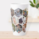 Tasse Latte Photos personnalisées de la famille des peigne de<br><div class="desc">Créez votre propre mug photo-collage personnalisé en forme de nid d'abeille avec vos photos personnalisées.</div>