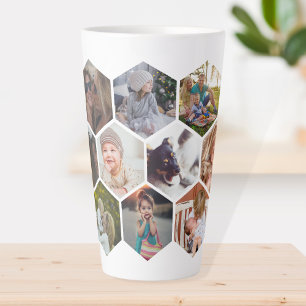 Tasse Latte Photos personnalisées de la famille des peigne de 
