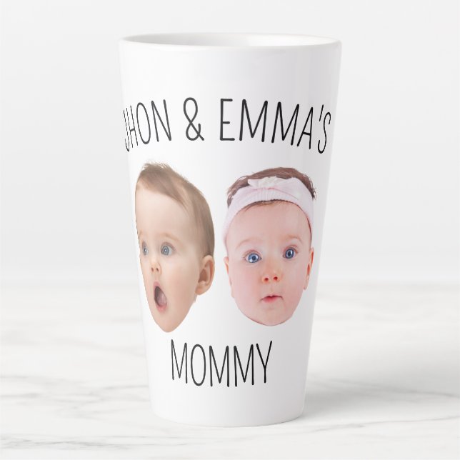 Tasse Latte Photos personnalisées Enfants, cadeau de la fête d (Devant)
