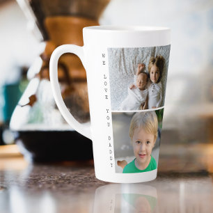 Tasse Latte Photos personnalisées et texte que nous vous aimon