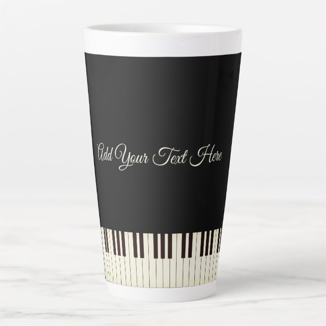 Tasse Latte Piano Keys Piano (Devant)