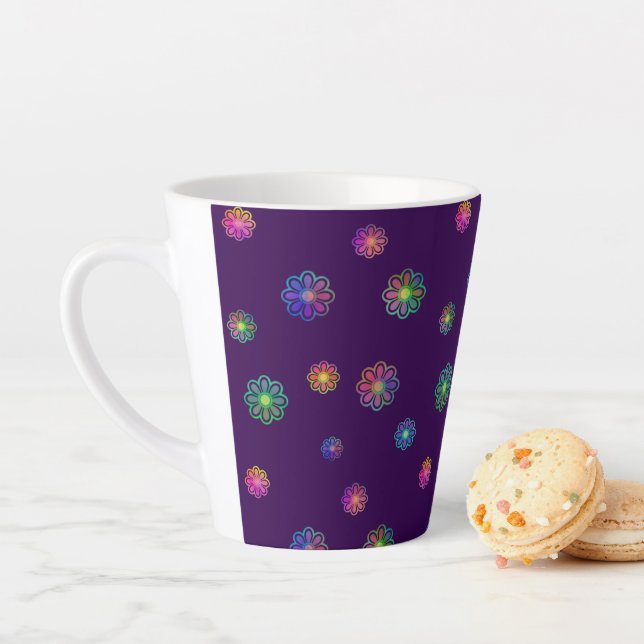 Tasse Latte Pick a Posy Custom Background  (En situation)