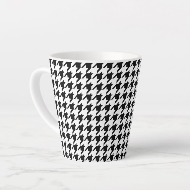Tasse Latte Pied de fond noir et blanc (Angle gauche)