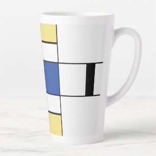 Tasse Latte Piet Mondrian - Composition Abstrait géométrique